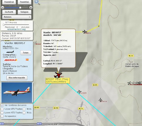 Web para localizar aviones, barcos, móviles
